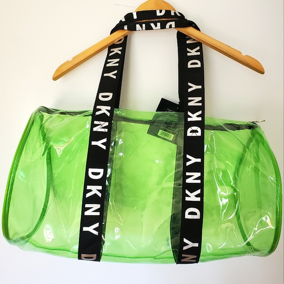 DKNY Donna Karan NY Lime Green Clear Duffle Bag 💚 - Picture 5 of 11
